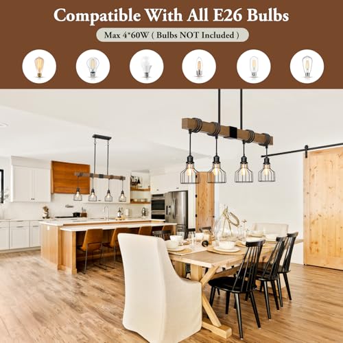 4 Light Kitchen Chandeliers Over Table Farmhouse Dining Room Light