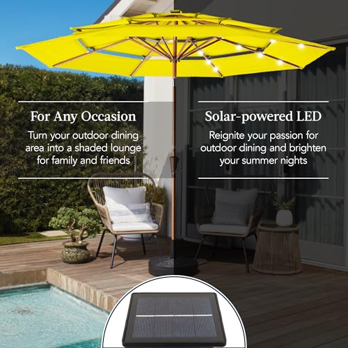 10ft 3 Tier Solar Patio Market Umbrella