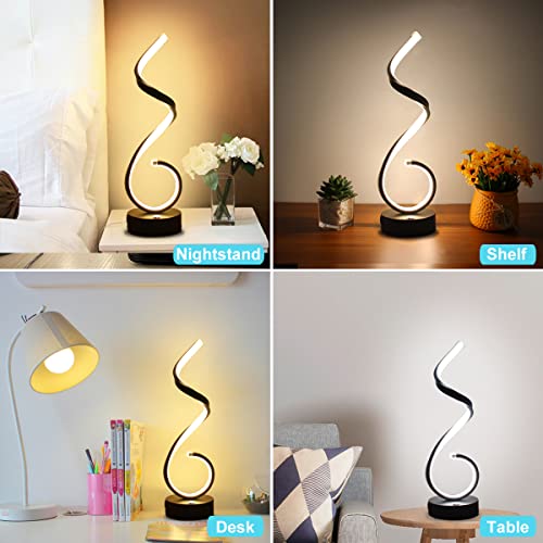 Modern Spiral LED Table Lamp for Bedroom