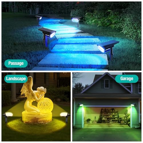 Solar Spot Lights Outdoor Color Changing Solar Lights Outdoor (4 Count)