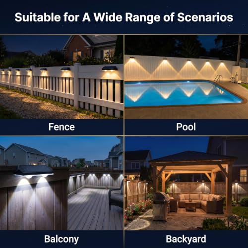 Fence Lights Solar Powered (12 Count)