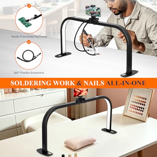 Half Moon Nail Light for Desk with Soldering Clips & Phone Holder (5 Count)