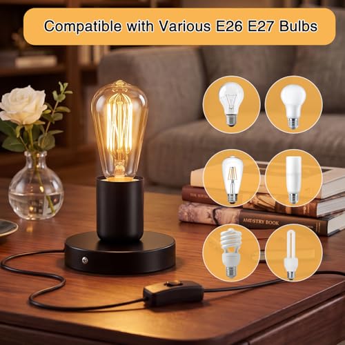2Pcs Metal Table Lamp Base E26 (2 Count)