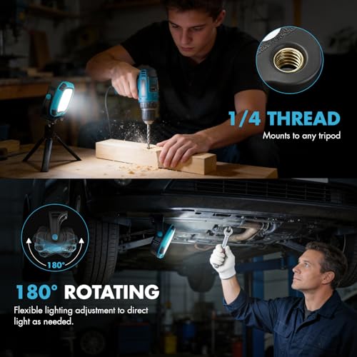 2Pack 6000mAh Rechargeable Work Light (2 Count)