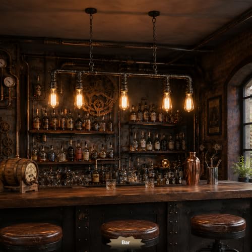 Rustic Industrial Tube Pipe Chandeliers
