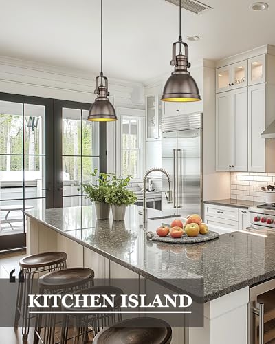 2 Pack Metal Pendant Lights Kitchen Island