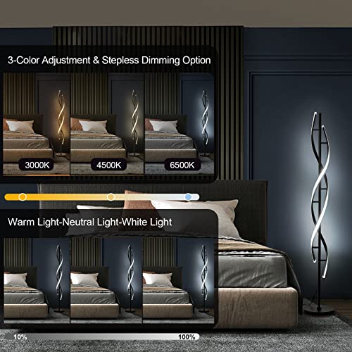 Spiral LED Floor Lamp for Bedroom