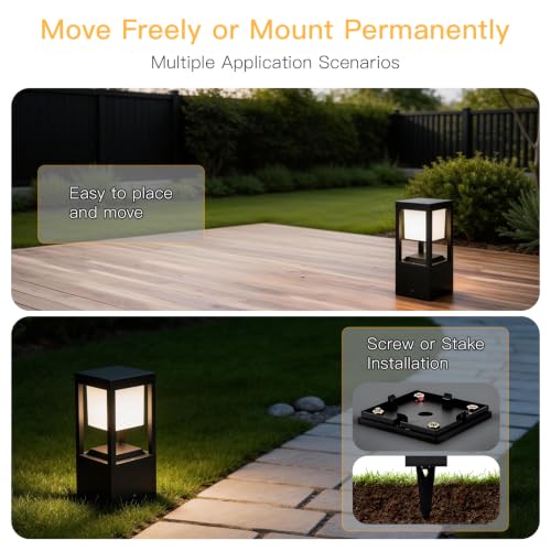 Solar Floor Lamp Outdoor Waterproof (2 Count)