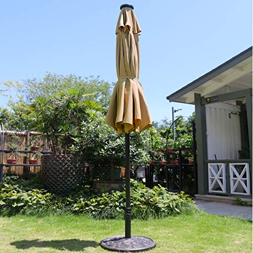 9' Solar LED Patio Umbrella