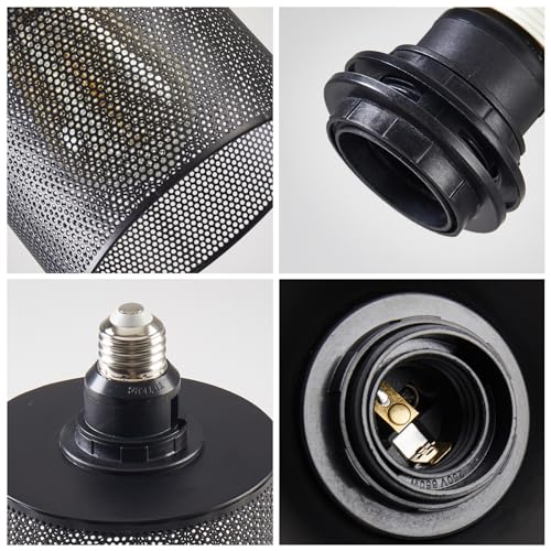 E26 Vintage Black Metal Cage Edison Light Fixture for Pendant Wall Sconce Floor Lamp & Ceiling Light Fixture