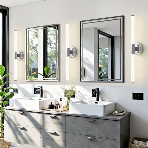 Bathroom Vanity Lights Chrome LED Vanity Lights Modern 24"