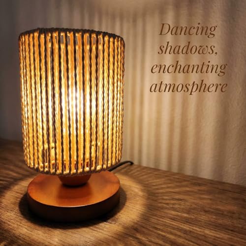Small Rattan Table Lamp for Bedroom