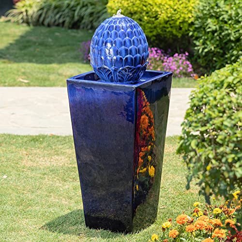 Ceramic Outdoor Water Fountain with LED Light
