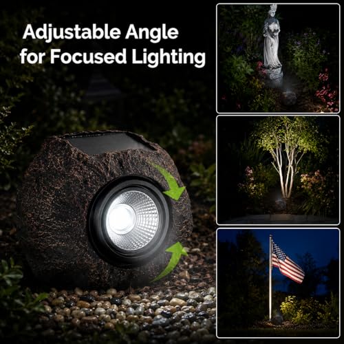 Solar Rock Lights Outdoor Garden Waterproof (4 Count)