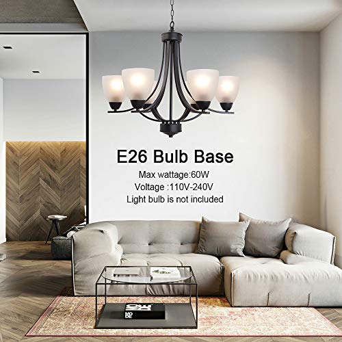 Contemporary Chandeliers 6 Light Black Modern Pendant Light Rustic Vintage Dining Room Lighting Fixtures Hanging