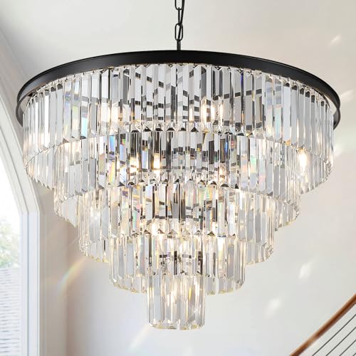 30" Modern Crystal Chandelier