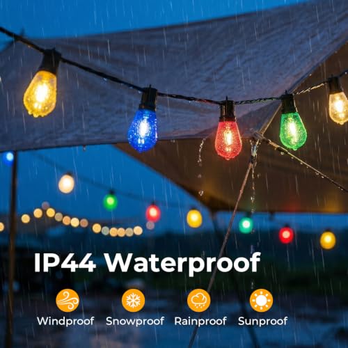 GwvooHome 36 Pack S14 LED Colored Light Bulbs