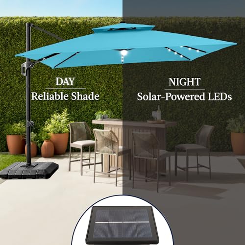 9x12ft LED Cantilever Patio Umbrella w