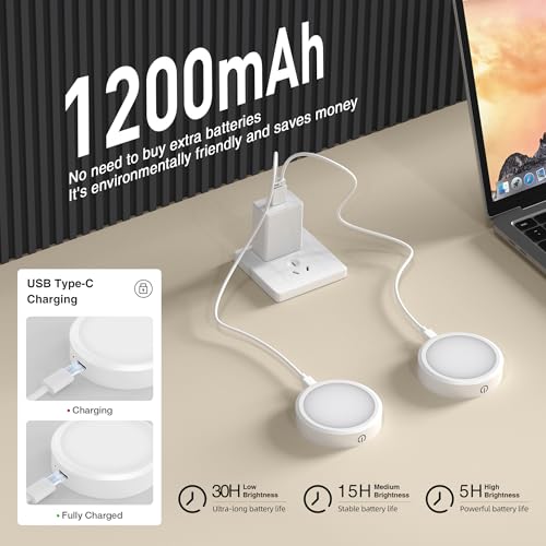 Puck Lights with Remote Control Rechargeable (2 Count)