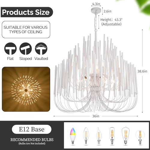 Modern Farmhouse Chandelier for Dining Room 36"