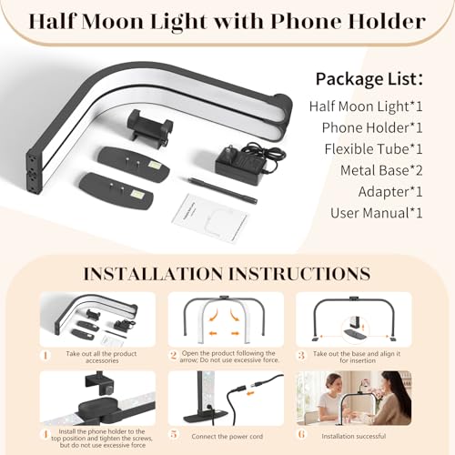 Half Moon Light for Nail Desk