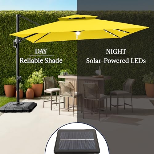 9x12ft LED Cantilever Patio Umbrella w