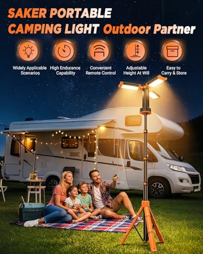 Portable Camping Light with Stand Work Light 12000mAh with Remote