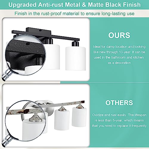 Black Bathroom Light Fixtures Over Mirror 18 Inches