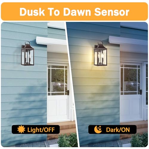 15" Dusk to Dawn Outdoor Wall Lantern 2