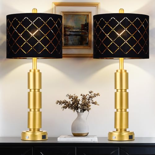 Set of 2 Modern Table Lamps for Living Room Bedroom (2 Count)