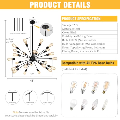 Large Black Chandelier