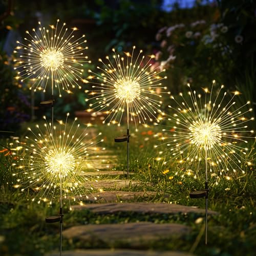 4 Pack Solar Firework Lights Outdoor (4 Count)