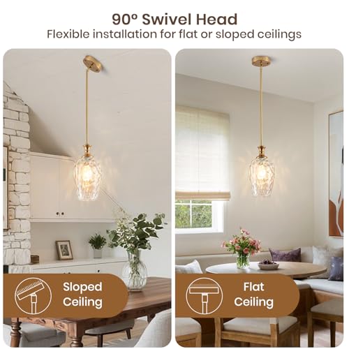 Modern Gold Pendant Lights (2 Count)