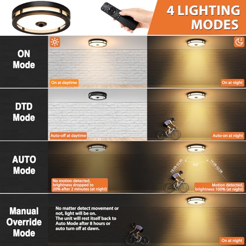 Outdoor Motion Sensor Ceiling Light with Remote