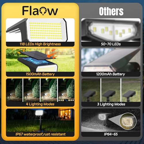 Solar Spot Lights Outdoor Waterproof (6 Count)