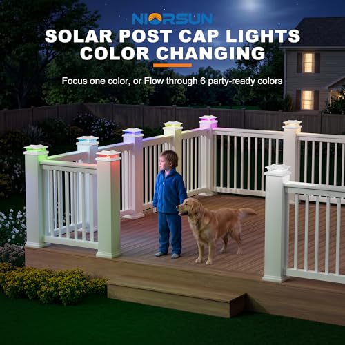 4x4 Post Solar Lights Color Changing with Remote (16 Count)
