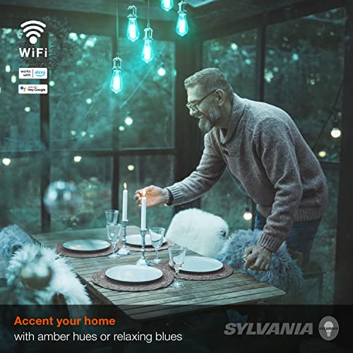 Sylvania WiFi LED Smart ST19 RGBW Color and Amber Finish Filament Light Bulb