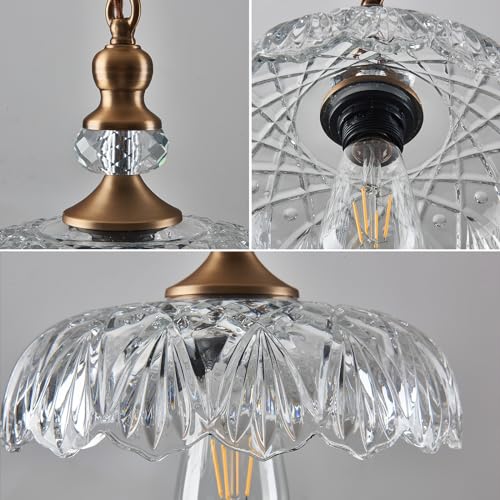 Vintage Glass Pendant Light Fixture 3 (3 Count)