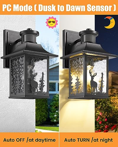 Motion Sensor Outdoor Wall Light Dusk to Dawn Porch Light Wall Mount