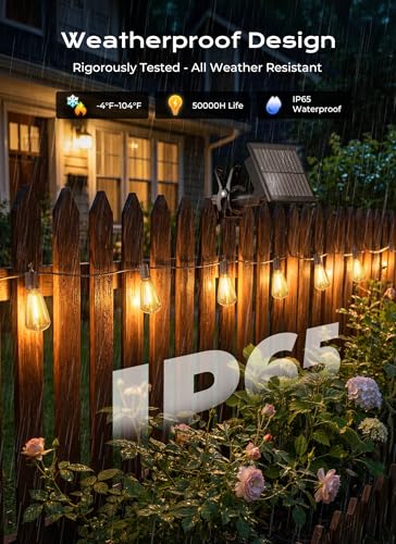 37FT Solar String Lights Outdoor (37 Foot)