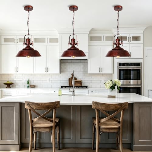 14" Farmhouse Copper Pendant Light for Kitchen Island