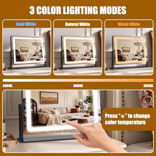 Vanity Mirror with Lights 22"×17"