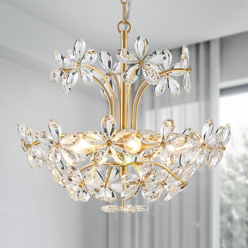 Crystal Chandelier Pendant Flushmount Ceiling Light Modern Lighting Fixture for Bedroom Hallway Bar Kitchen Bathroom