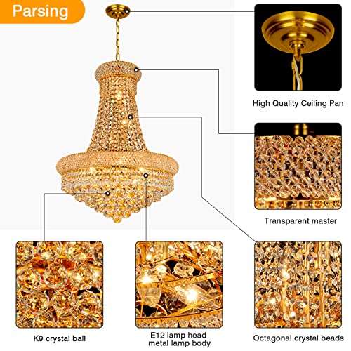 Gold Crystal Chandeliers for Dining Room