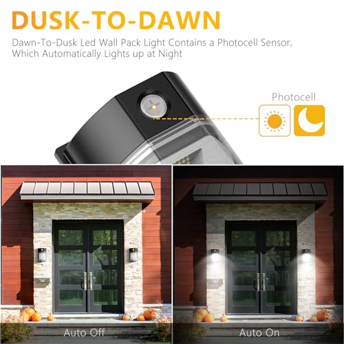 30W LED Wall Pack Light with Dusk to Dawn Sensor (4 Count)