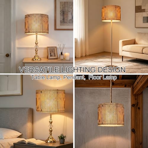 Modern lamp Shade Bamboo Material Art Deco 11.8 * 9.05Inch