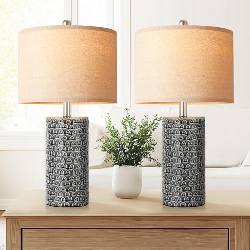 23" Modern Ceramic Table Lamp Set of 2 (2 Count)