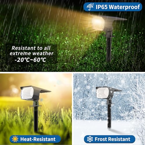 Solar Spot Light Outdoor Landscape Spotlights 6 Pack Warm White (6 Count)