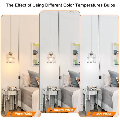 Brushed Nickel Plug in Pendant Light