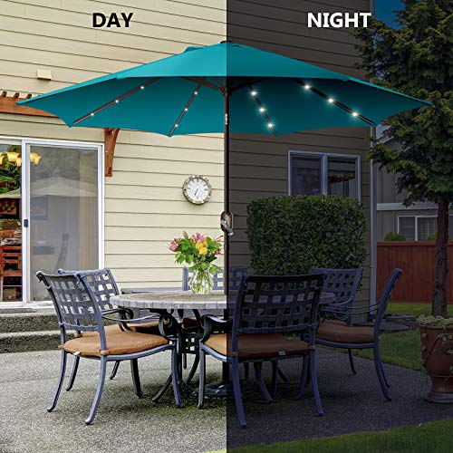 9ft Patio Umbrella with Solar Lights (24 Count)